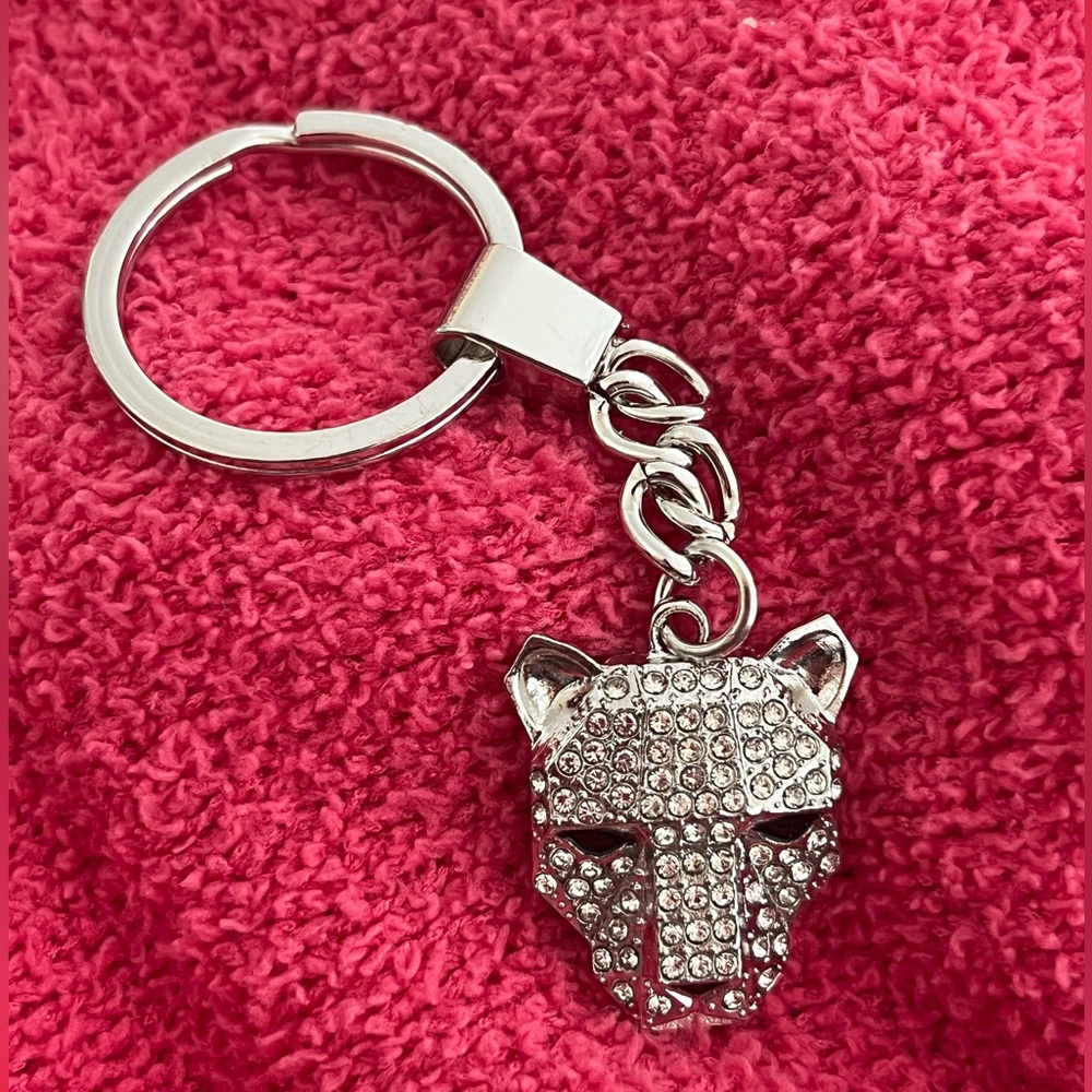 New In Package - EFFY Silver tone Panther Rhinestone Crystal Keychain